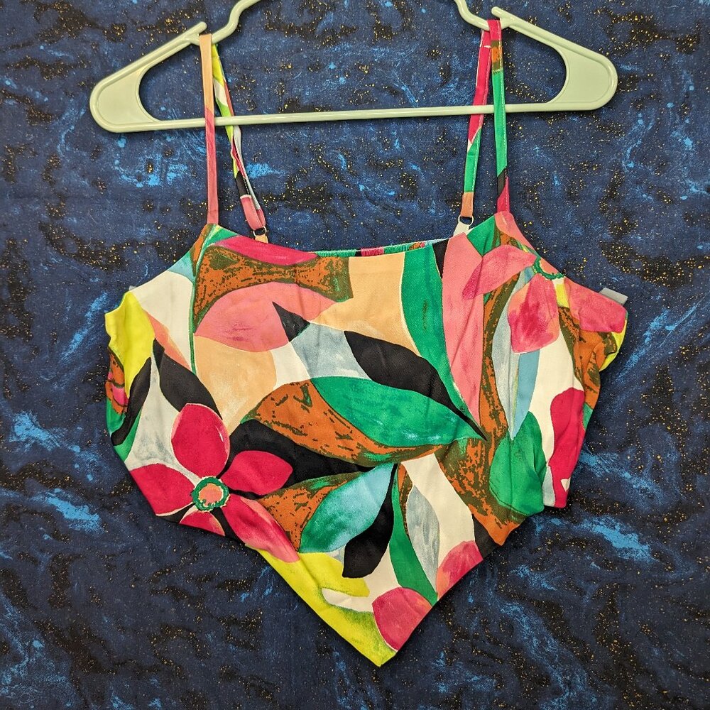 Forever 21 Tropical Printed Cropped Dress Top NWT